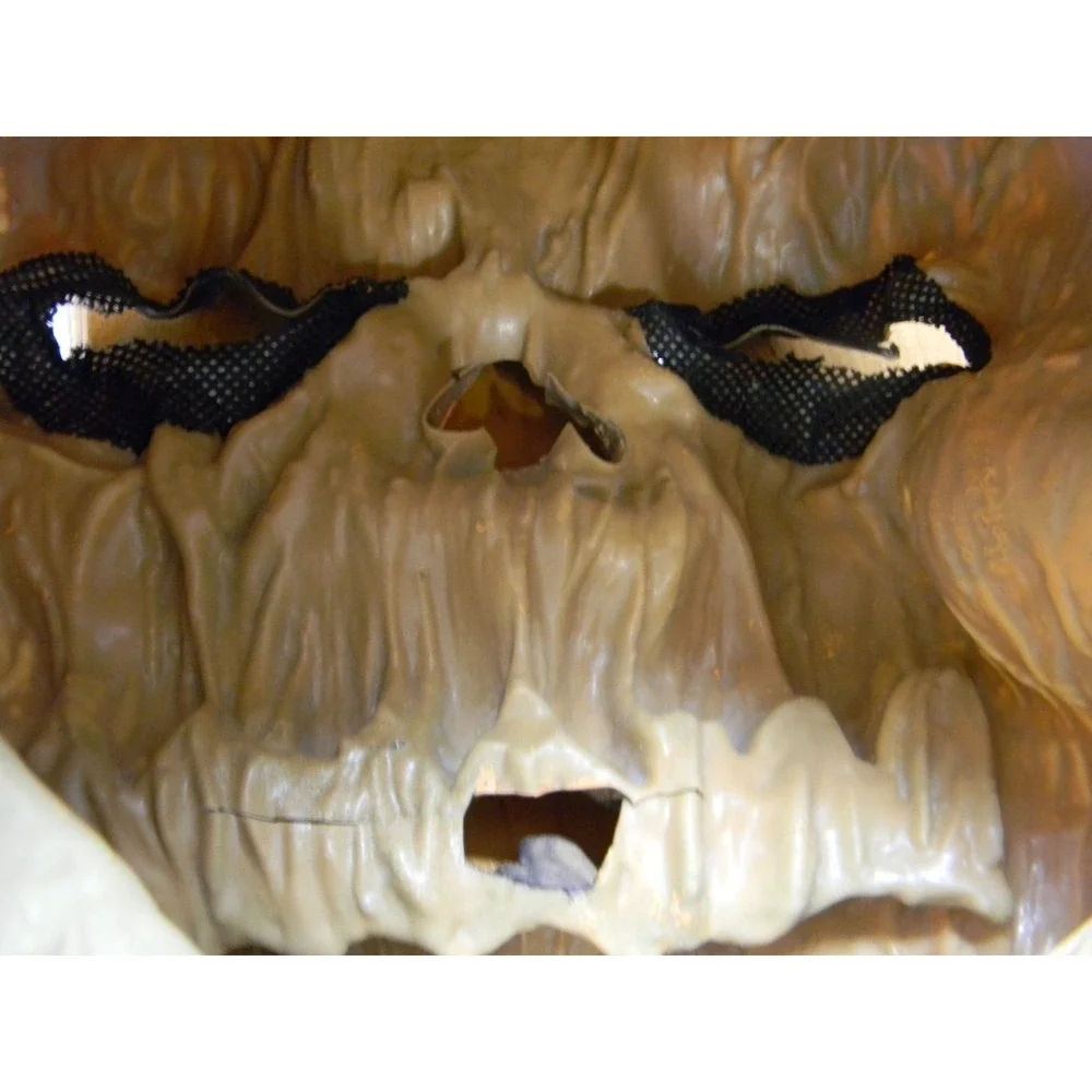 Gemmy Halloween Creepy Pumpkin Mask Jack O Lantern Adult Horror Costume Prop